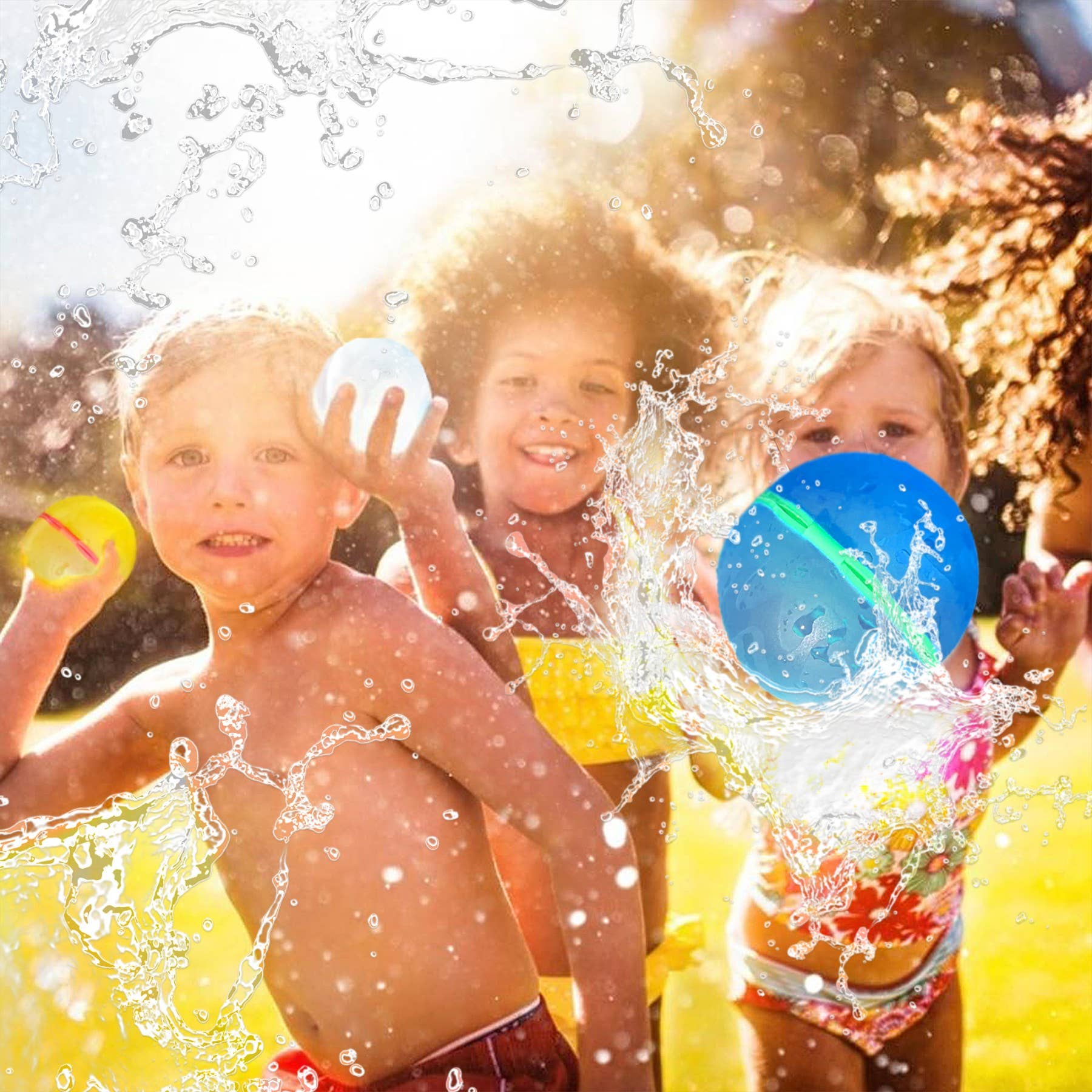 Magnetic Reusable Water Balloons Quick Fill Refillable 12PC: 6 pcs set