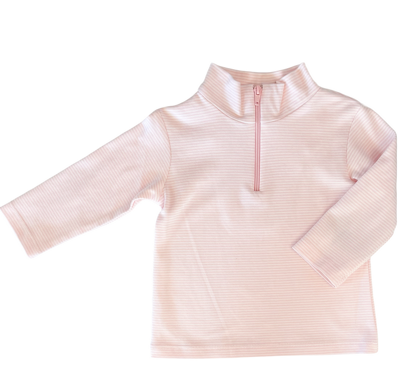 Cooper Zip Up - Pink Bitty Stripe