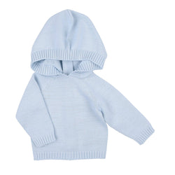 Essentials Knits Blue Hooded Zip Pullover: 3 Months