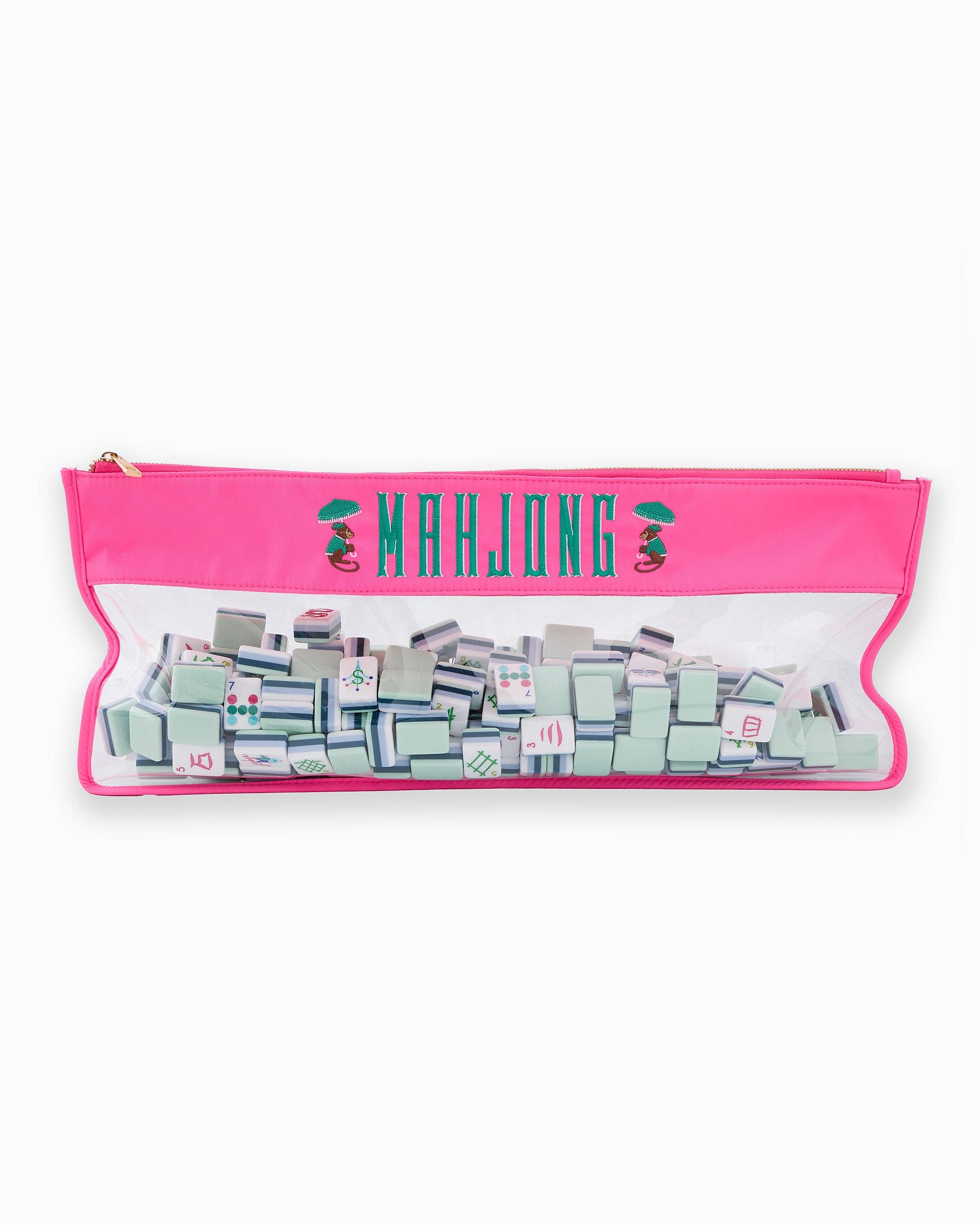 Pink Monkey Mahjong Bag