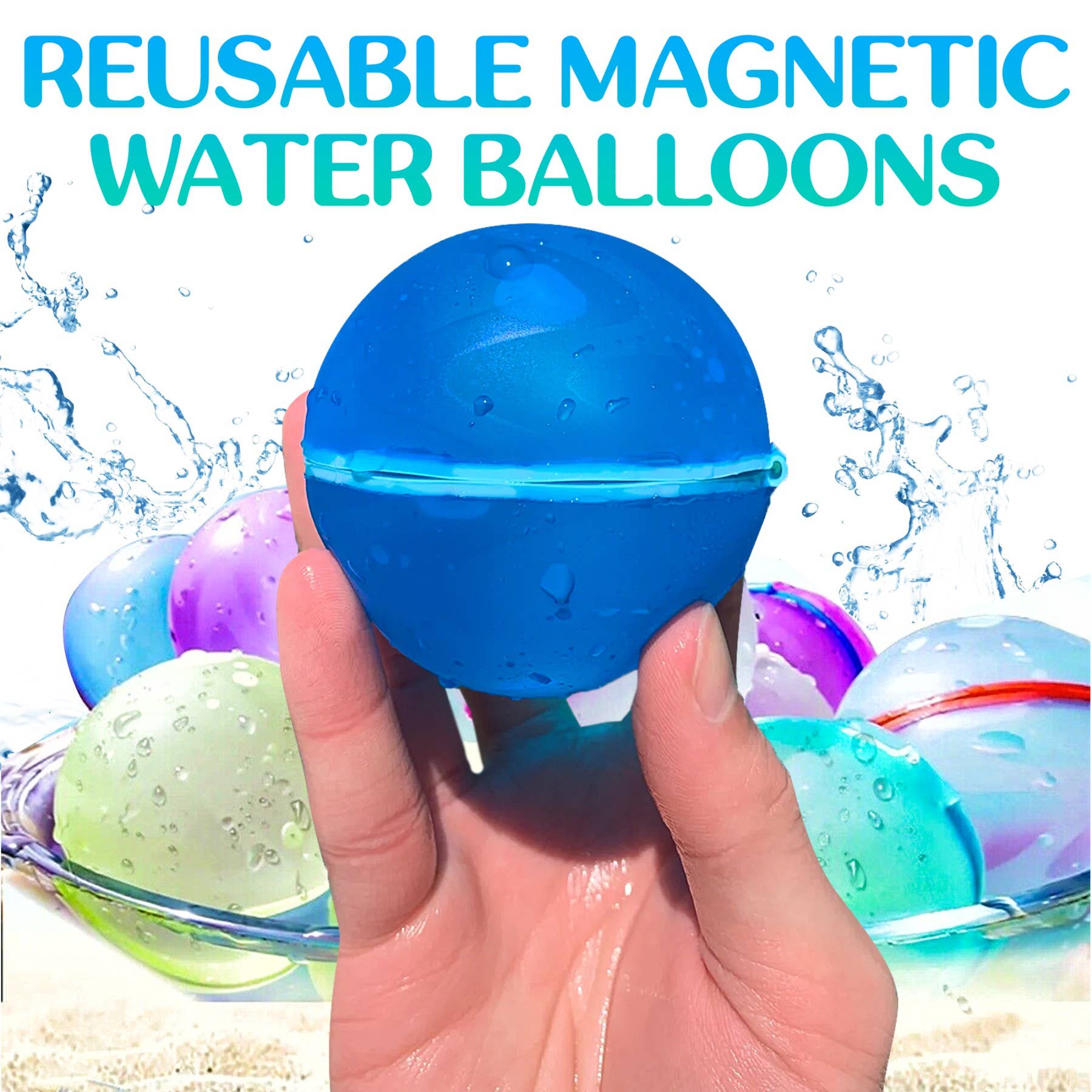 Magnetic Reusable Water Balloons Quick Fill Refillable 12PC: 6 pcs set