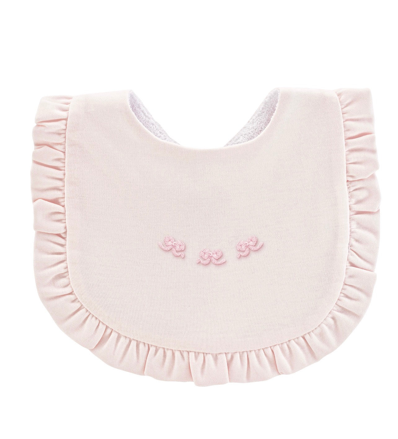 Little Bows. Pink Ruffled Bib