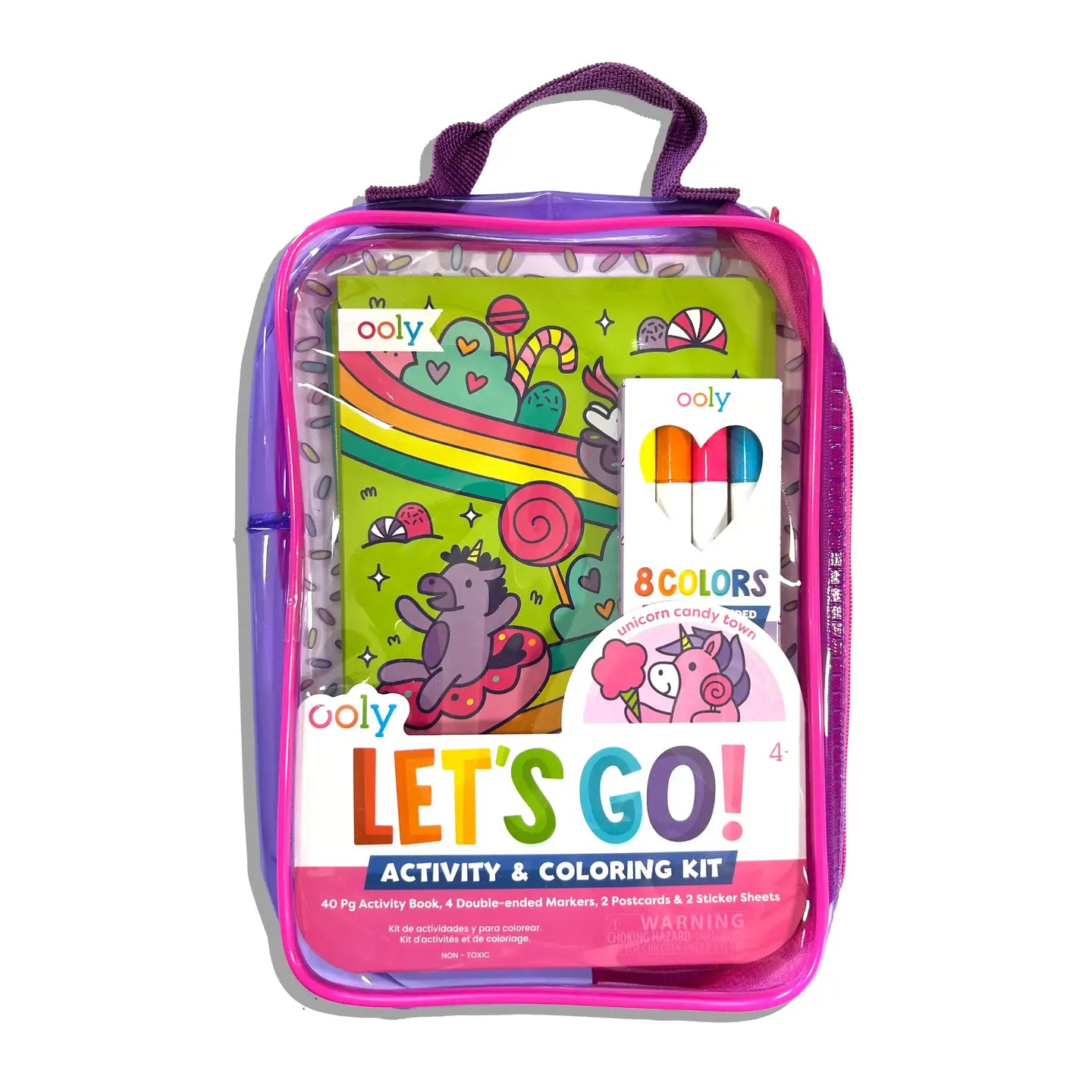 Let's Go! Activity & Coloring Kit - Unicorn Candy Town