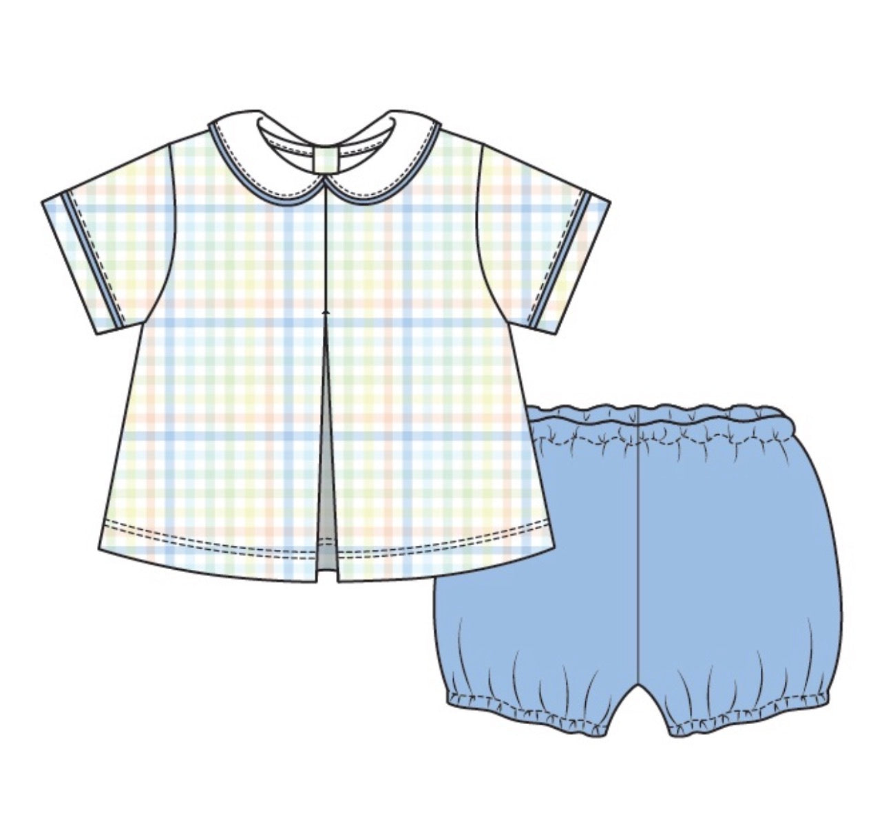 Gingham Adventure Bloomer Set