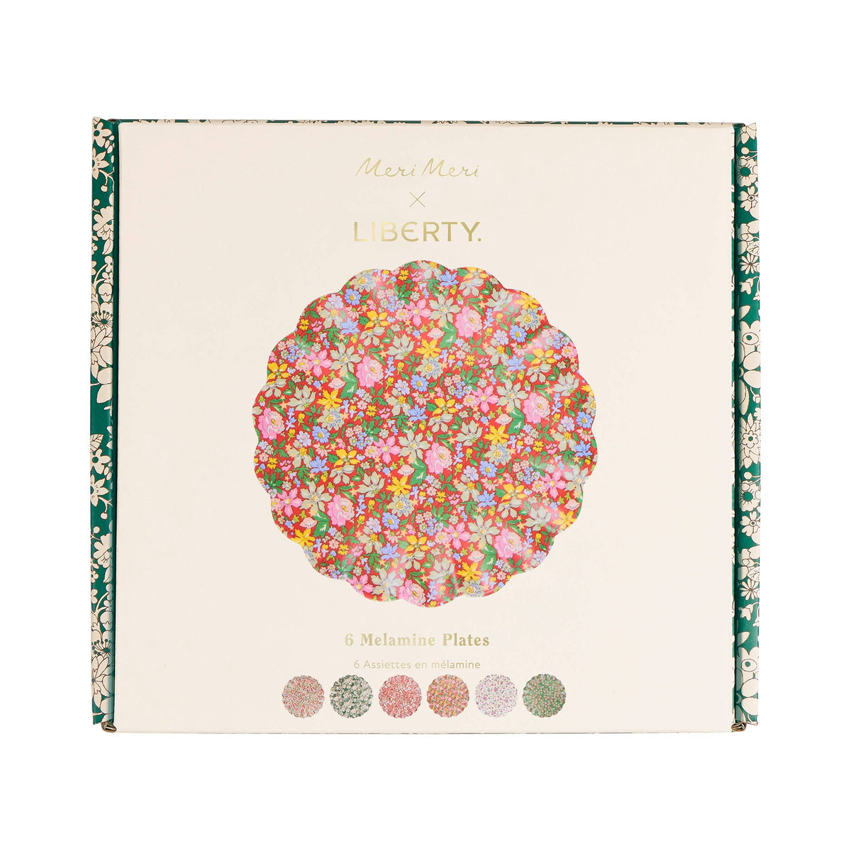 Meri Meri x Liberty Red & Green Reusable Small Plates