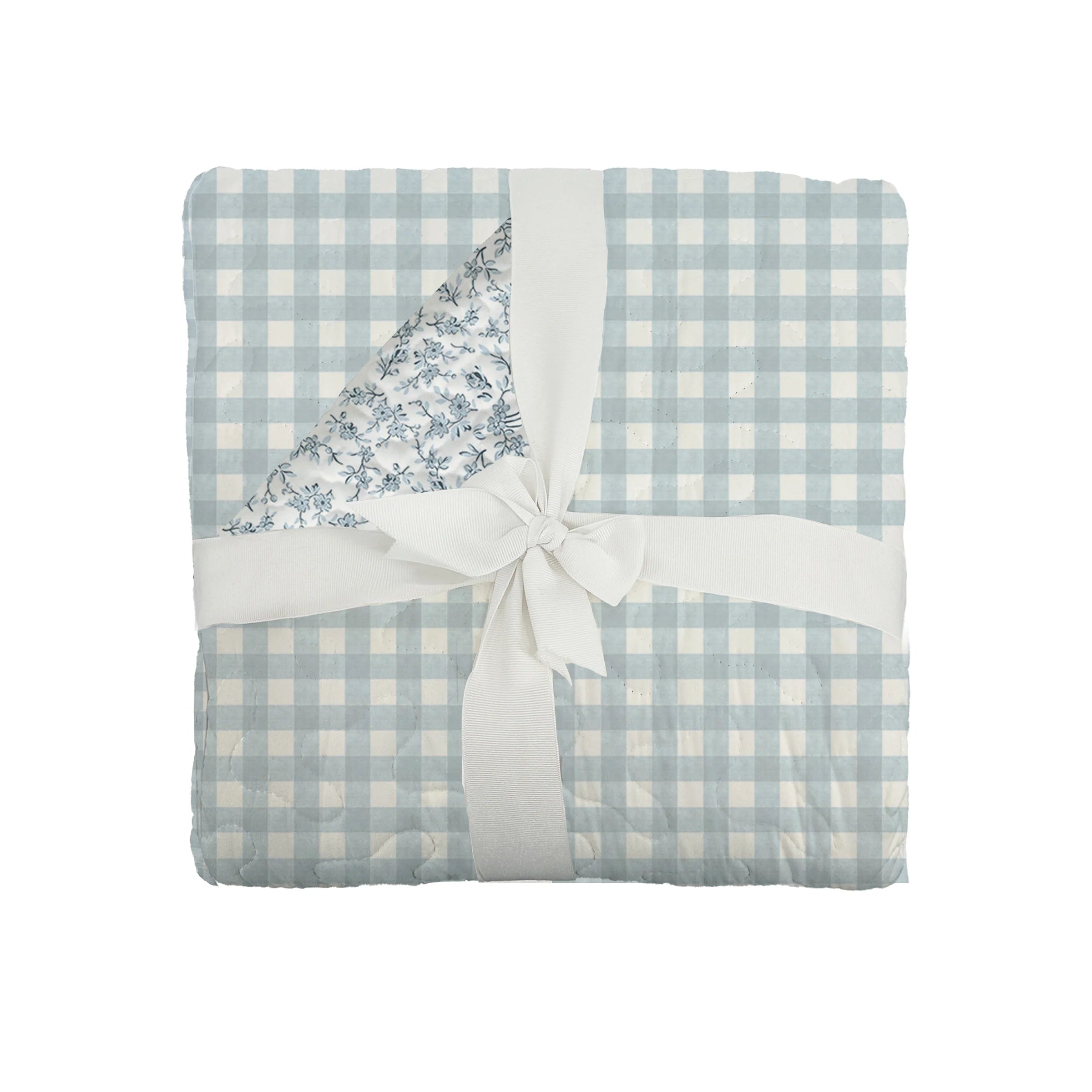 Anthia Blue Gingham Baby Blanket