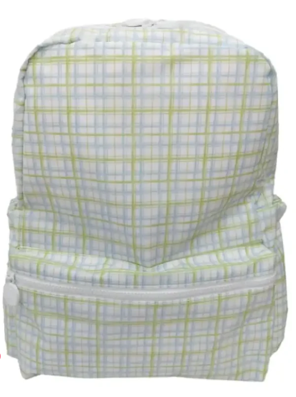 TRVL Design Backpack -Classic Plaid Green