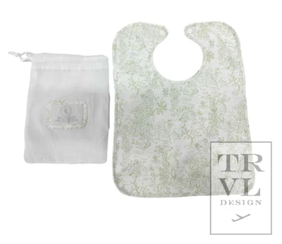 Best Bib - Bunny Toile Green