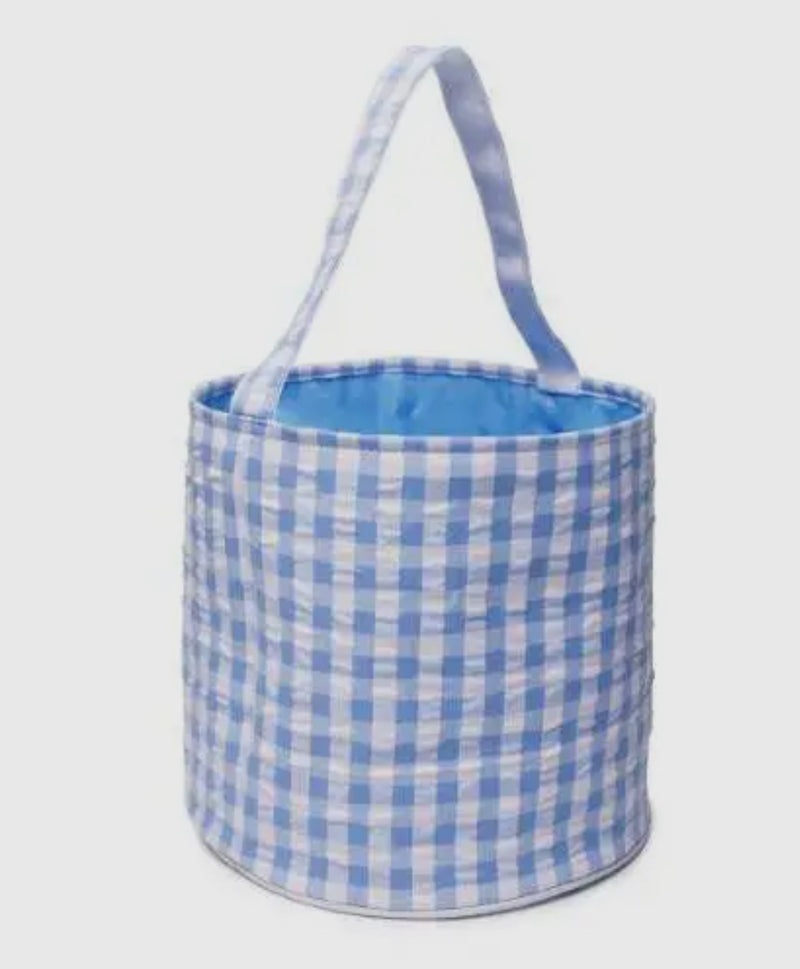 Gingham Basket Tote