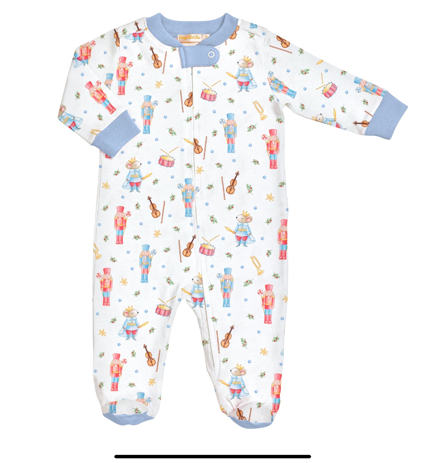 Blue Nutcracker Zippered Footie