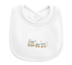 Train White Bib with Piping