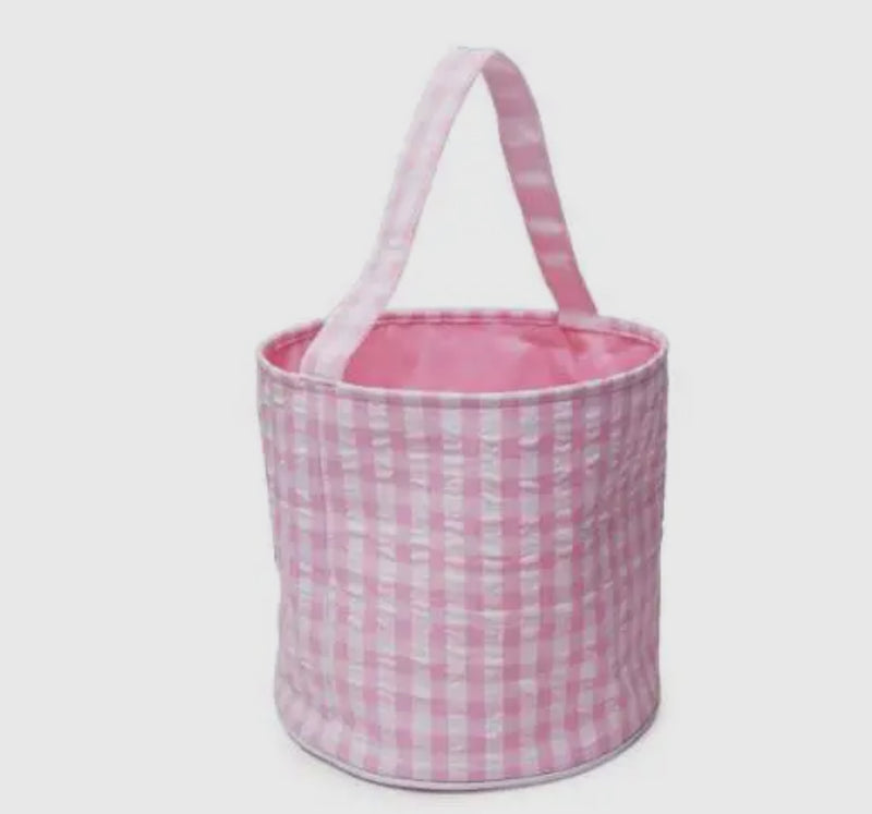 Gingham Basket Tote