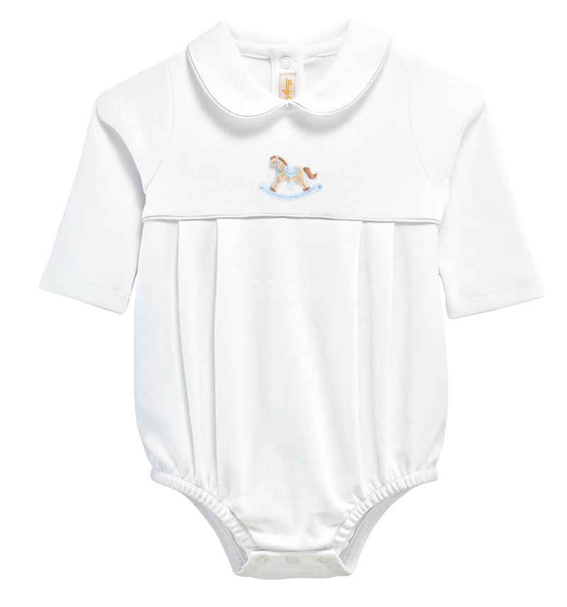 Cute Rocking Horse White Bubble w/Round Collar