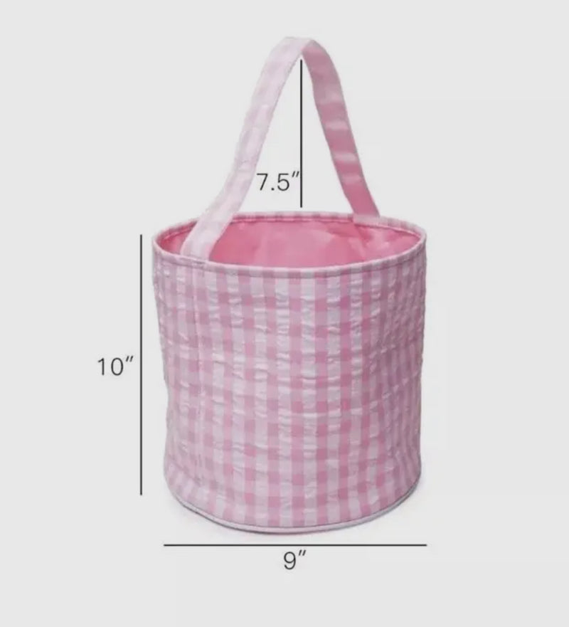 Gingham Basket Tote