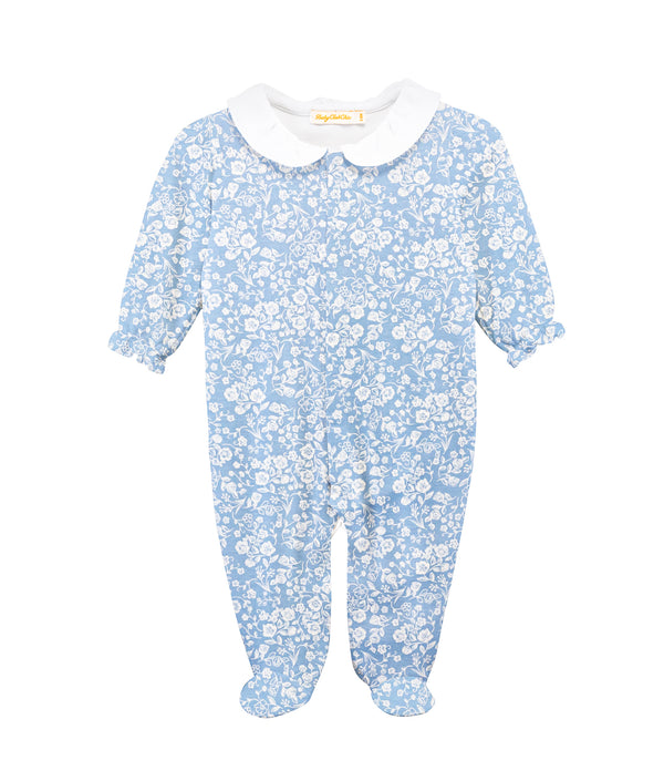 Blooming Garden Printed Footie w/ Round Collar