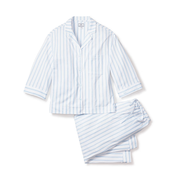 Olivia Wide Leg Pajama in Periwinkle Stripe