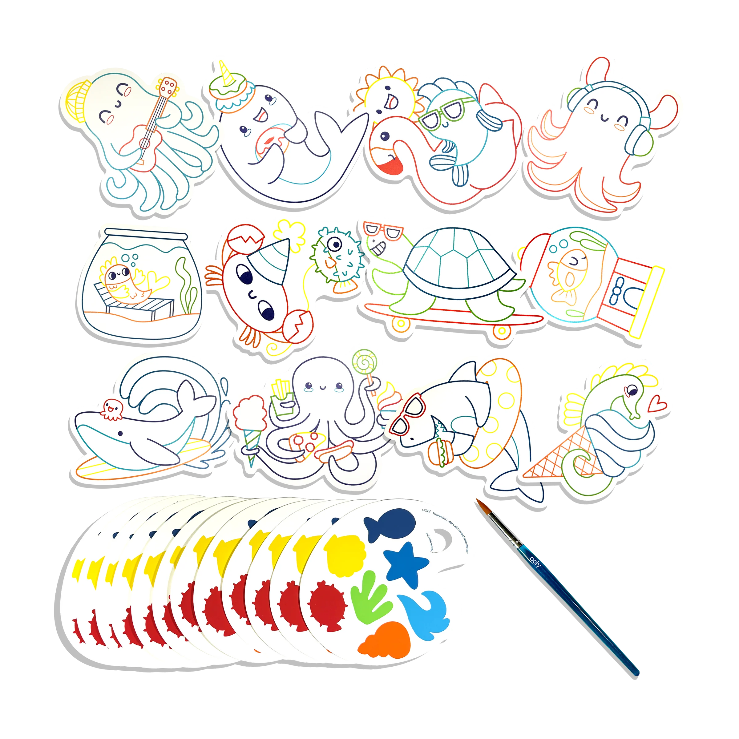 Playful Painters: Easy Watercolor Painting Kit- Ocean Fun