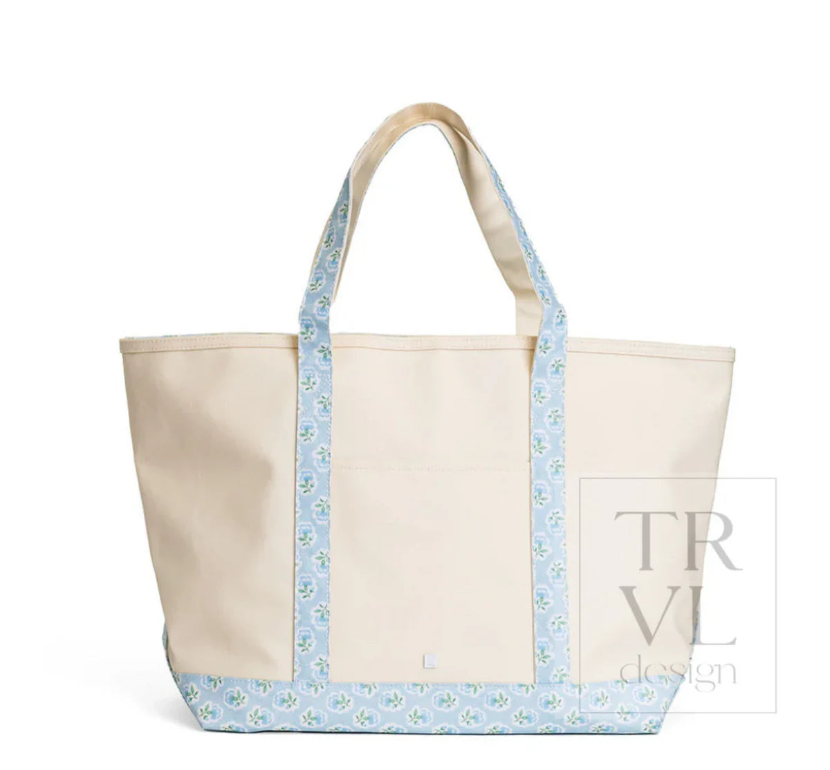 Maxi Tote - Petite Fleur Blue Trim