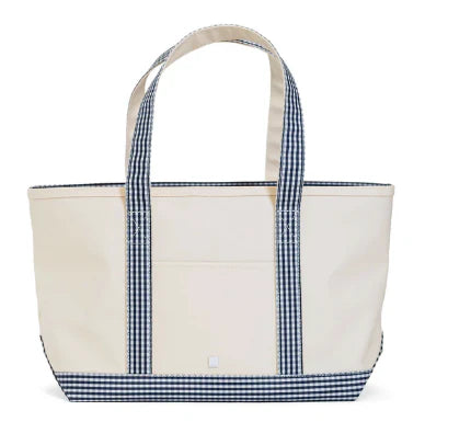 Medium Tote - Gingham Navy Trim