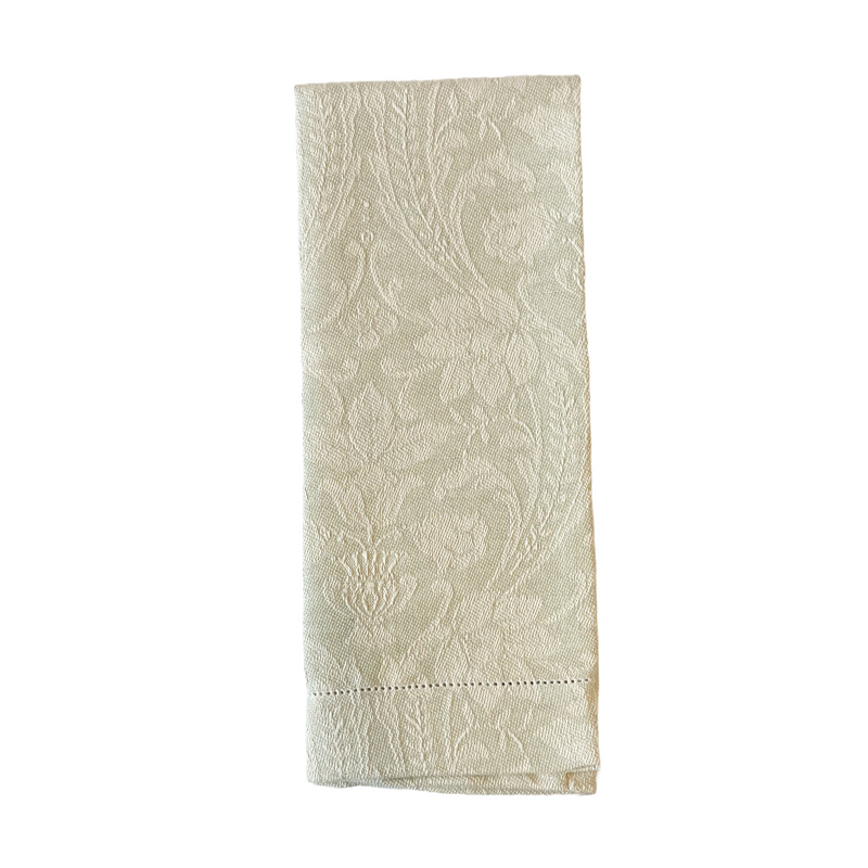 Light Green Damask Hemstitched Guest Towel