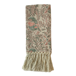 Coral and Green Cardellino Guest Towel