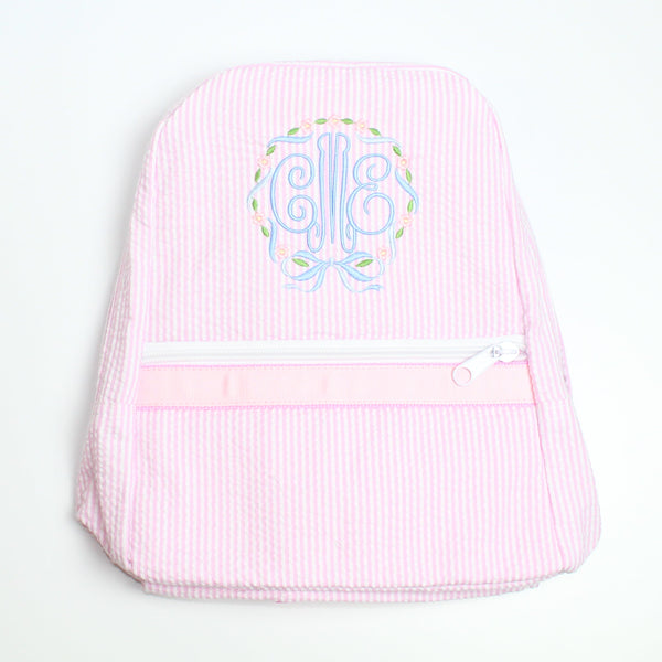 Pink Small Seersucker Backpack