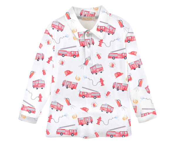 Firetrucks Long Sleeve Polo