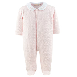 Hearts Footie with Embroidered Collar