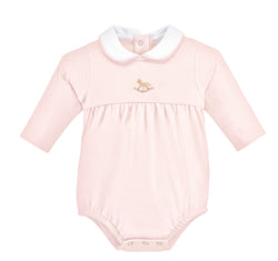 Cute Rocking Horse Pink Long Sleeve Bubble