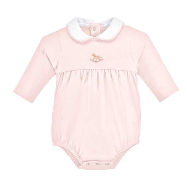 Cute Rocking Horse Pink Long Sleeve Bubble