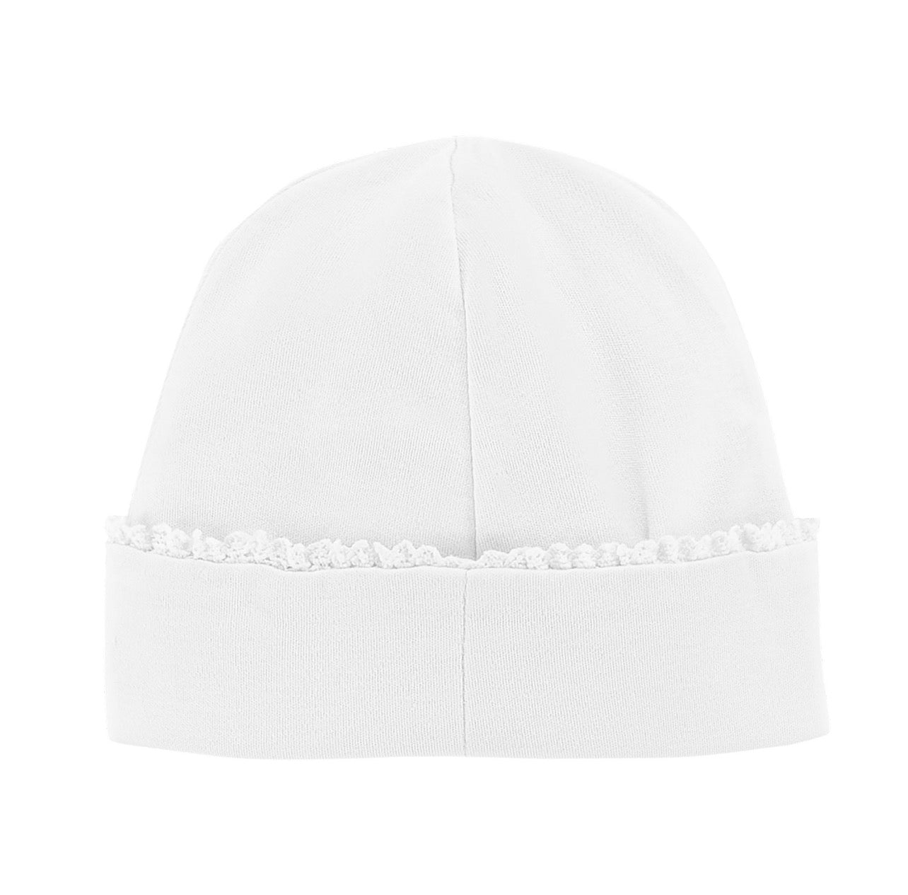 White Hat with Lace Trim