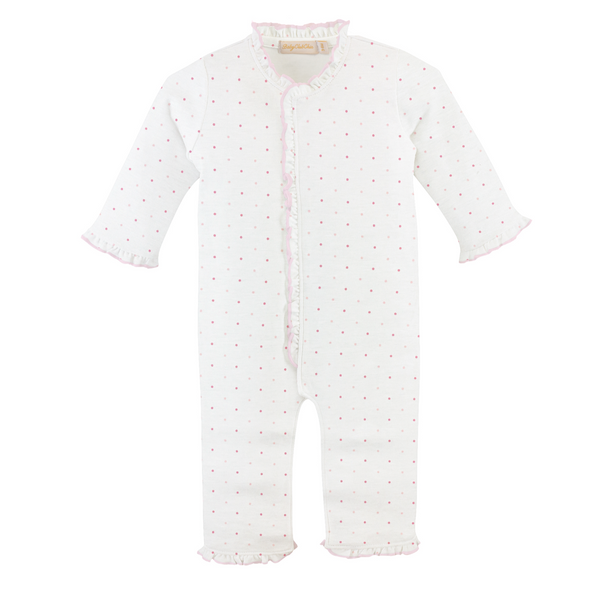 Pink Dots Printed Coveralls w/ Ruffles