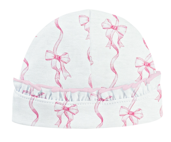 Coquette Bows Printed Hat w/Ruffle