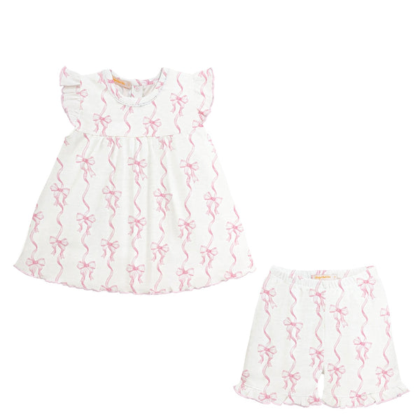 Coquette Bows Printed Short Kid Set