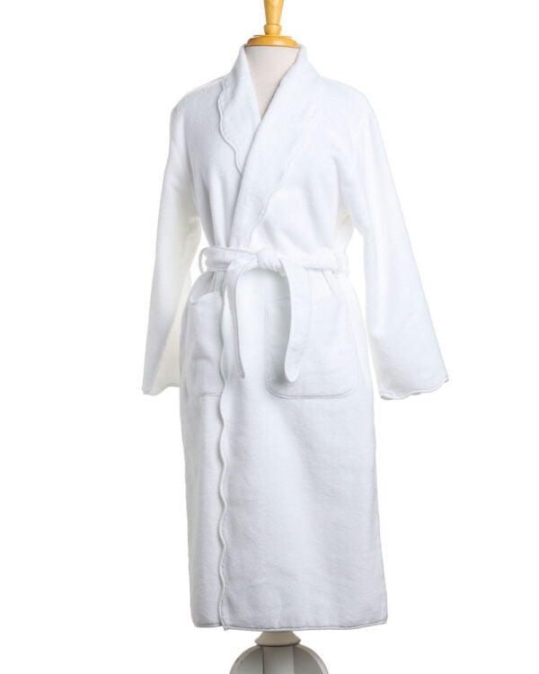 Women's Bathrobe - White Scallop