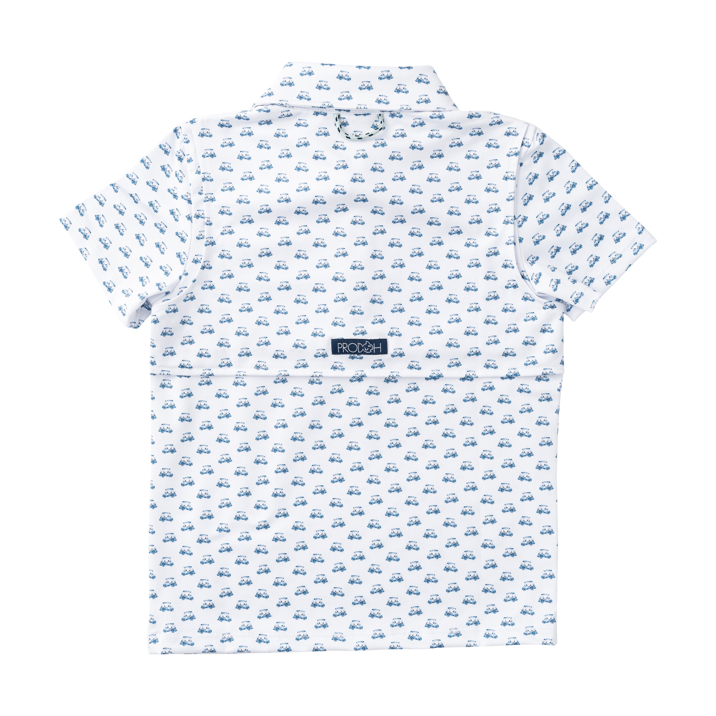 BOYS' SHORT SLEEVE PRO PERFORMANCE POLO - GOLF CART PRINT