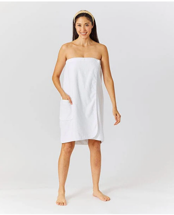 Towel Wrap in White Terry