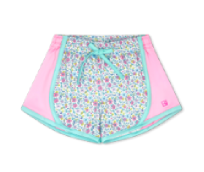 Whimsy Wildflowers, Flamingo Pink Elise Short Totally Turquoise