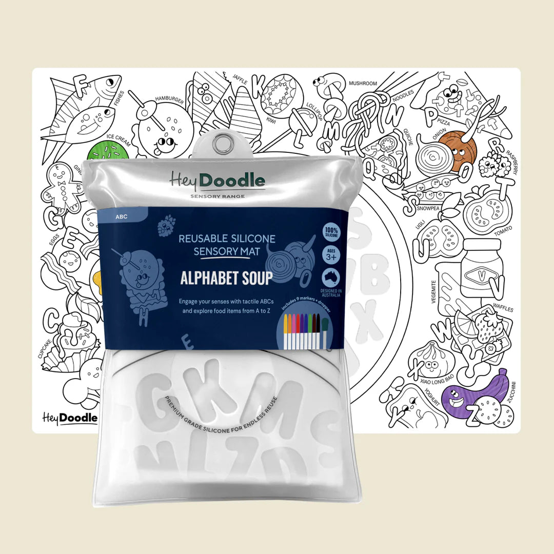 Alphabet Soup Sensory Coloring & Doodle Mat