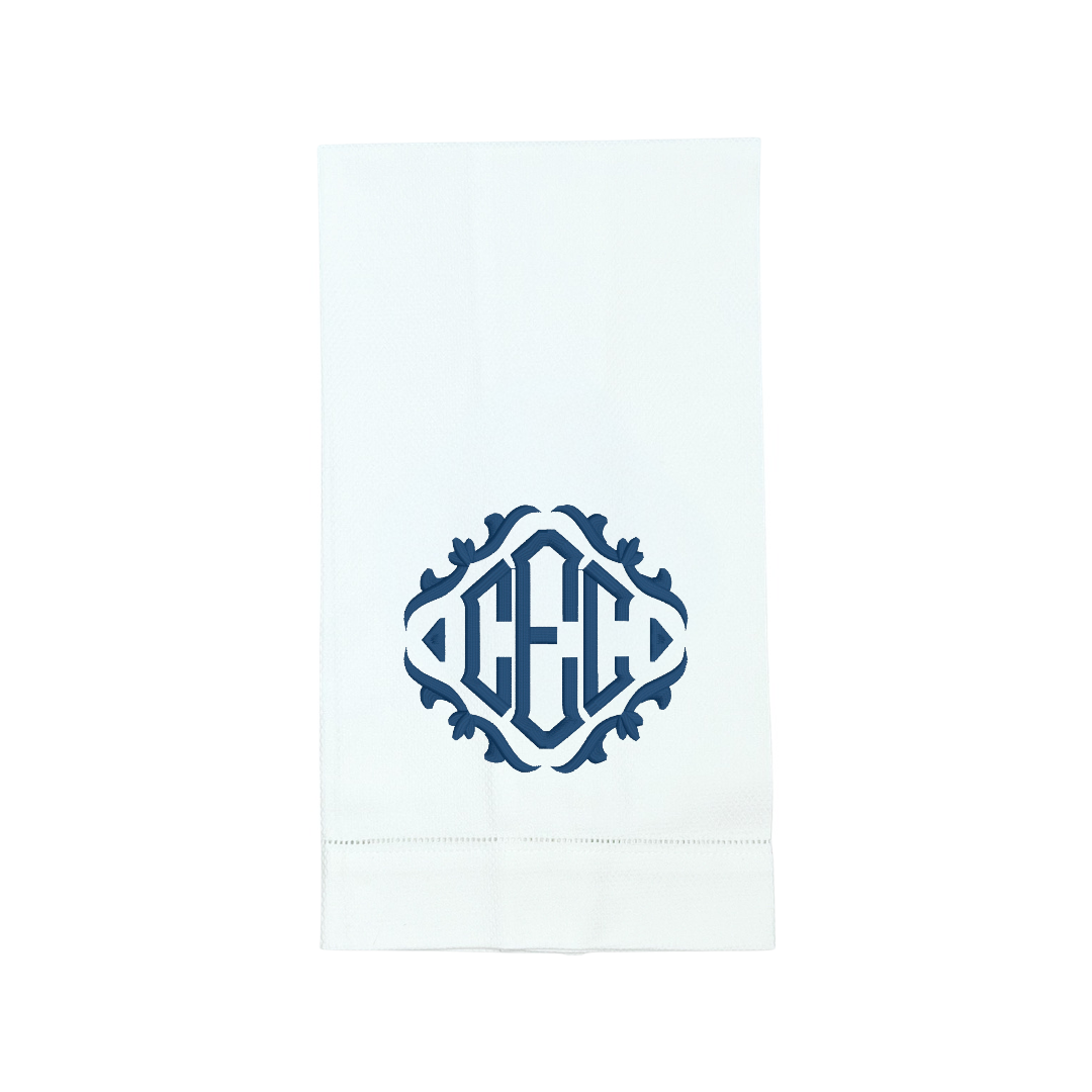 White Pique Guest towel with Monogram