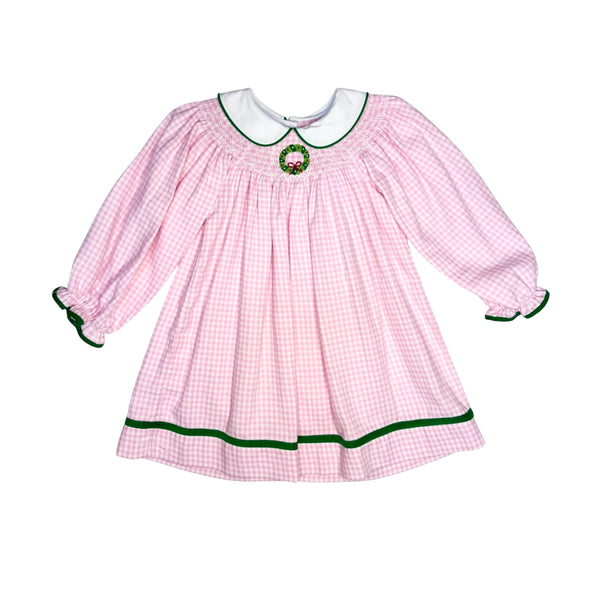 Pink Gingham Smocked Billie Bishop Dress