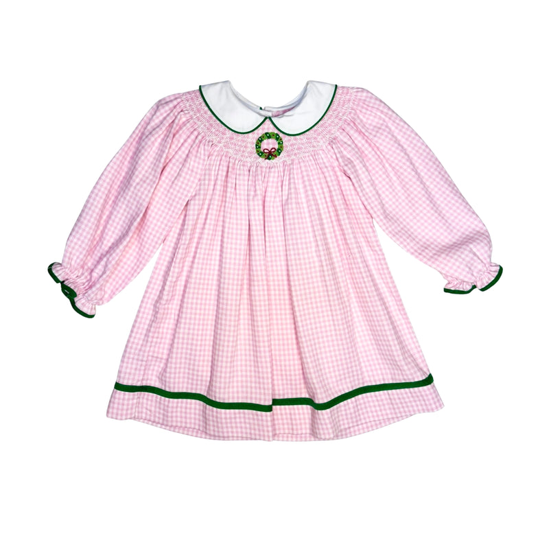Pink Gingham Smocked Billie Bishop Dress