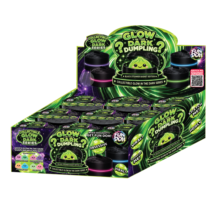 Fun Doh Glow In The Dark Mystery Dumpling Black Basket