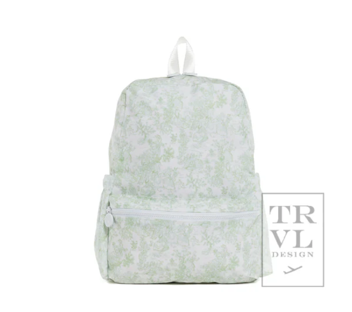 TRVL Design Backpack -Bunny Toile Green