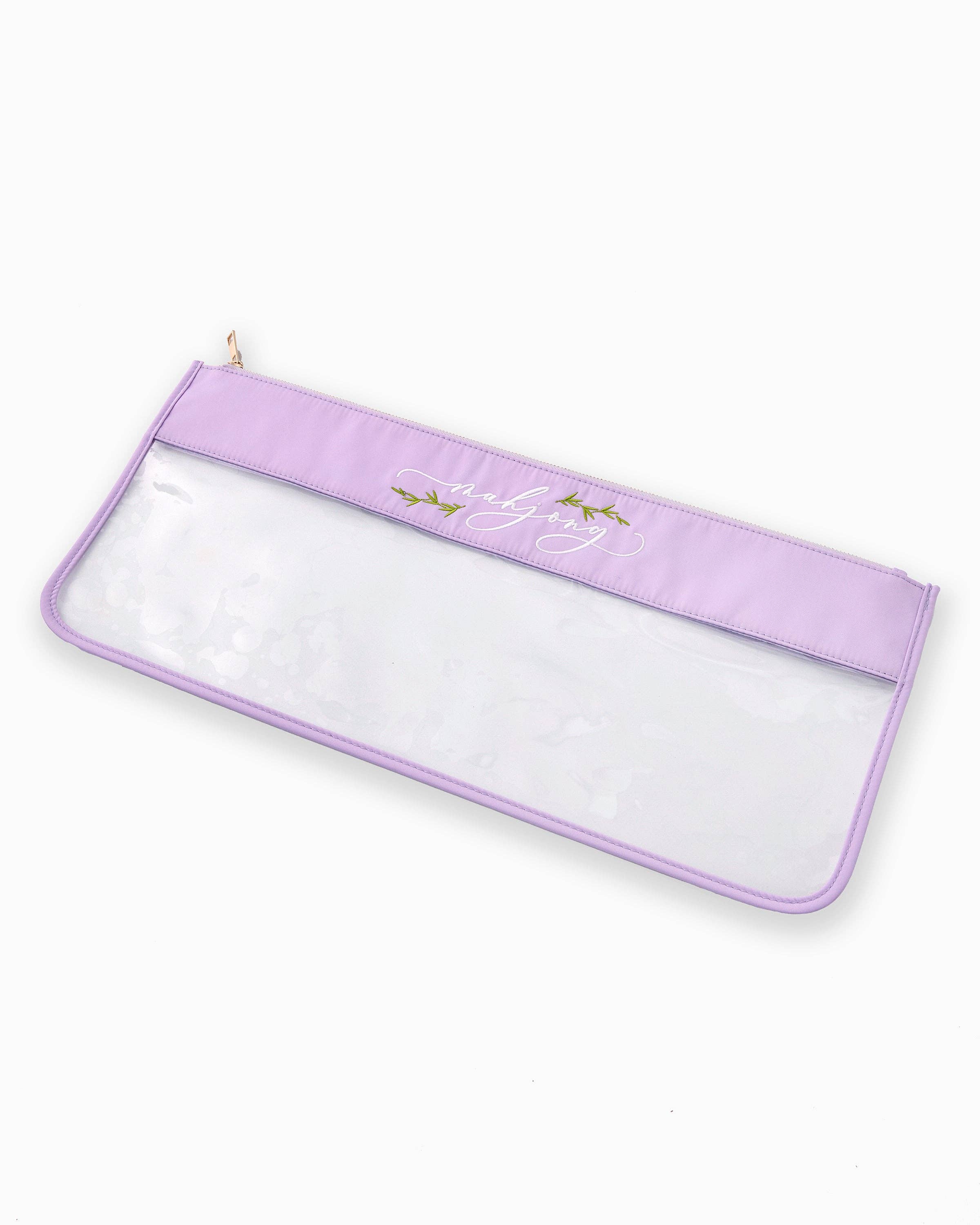 Lilac Script Mahjong Bag