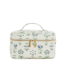 Luxe Provence Train 2- Cosmetic Bag with Green Pinstripe Liner