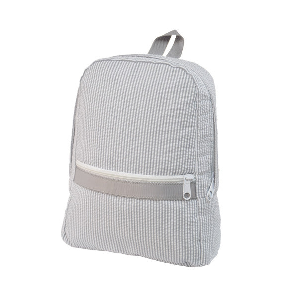 Grey Seersucker Small Backpack