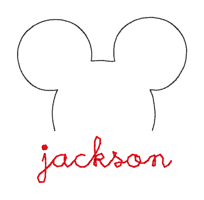 Mickey Outline Name SaddleStitches