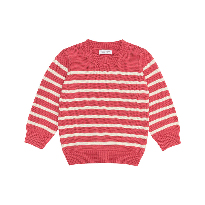 Red and Cream Knit Sweater