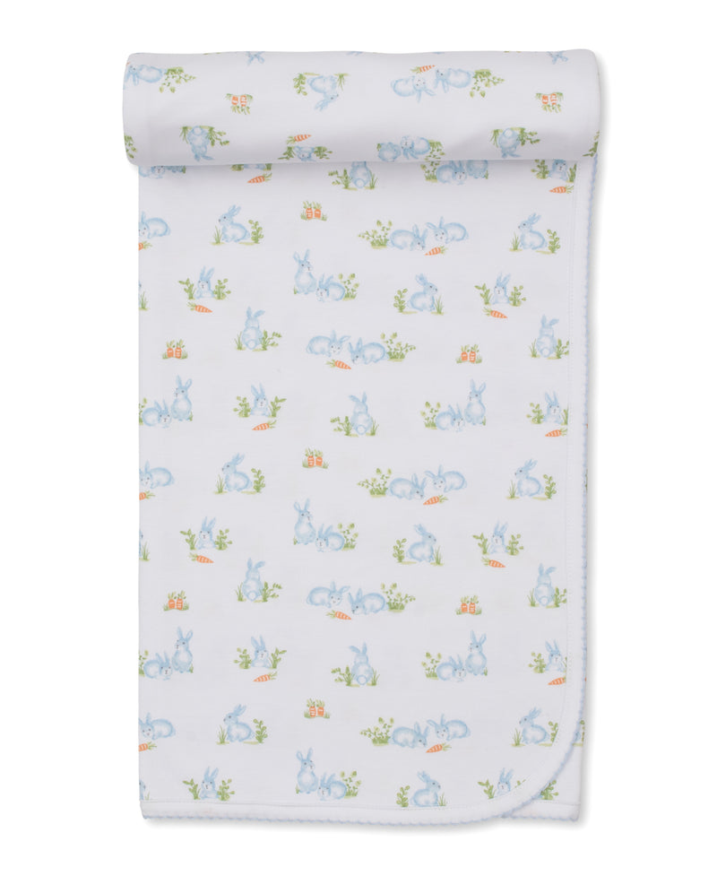 Baby Bunny Patch Blanket in Blue